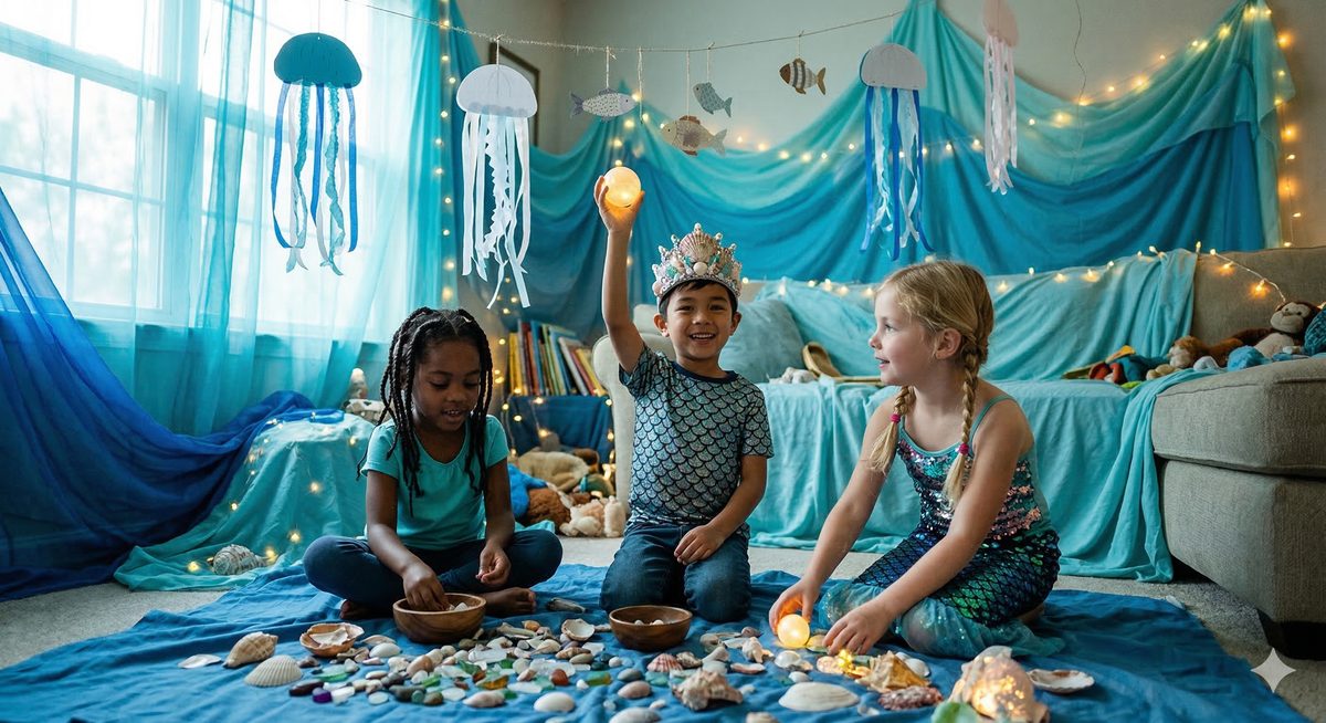 Kinder im Meerjungfrauen-Abenteuer